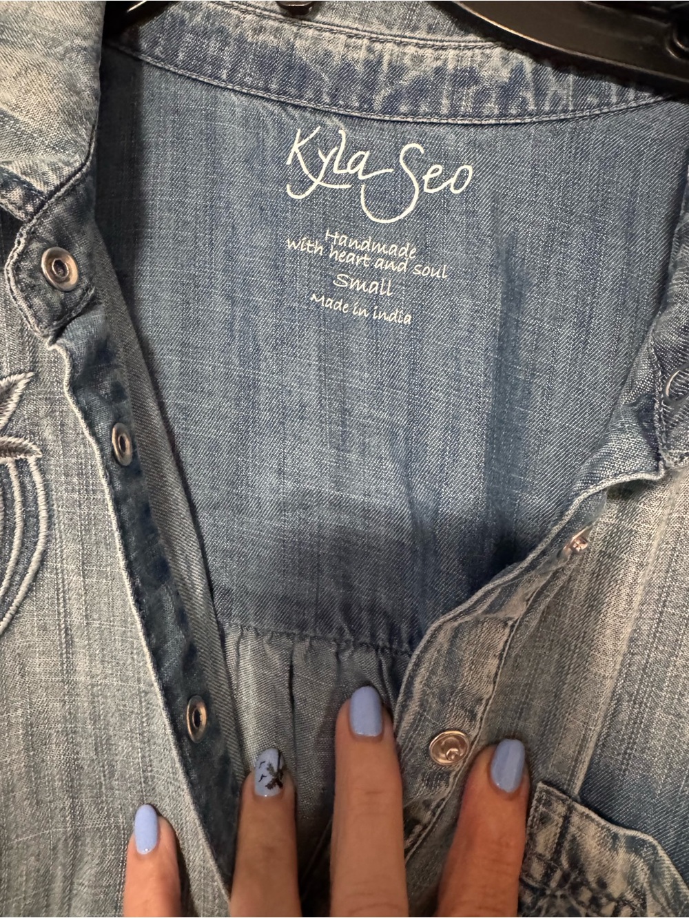 Kyla Seo Women's Light Wash Denim Dress - Picture 3 of 3